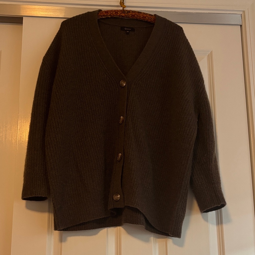 Quince - Mongolian Cashmere Oversized Boyfriend Cardigan Sweater